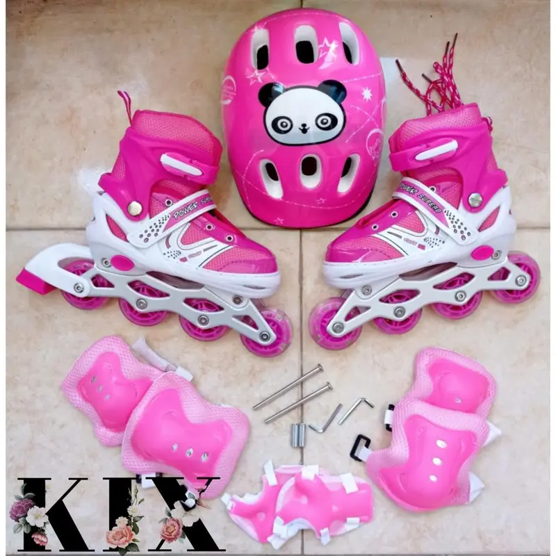 KIX PROMO Sepatu Roda Anak Inline Skate POWER / Sepatu Roda Model Bajaj Free Baut dan Kunci L / Inline Shoes Murah / Inline Skate Fullset ban kaki Outdoor 0