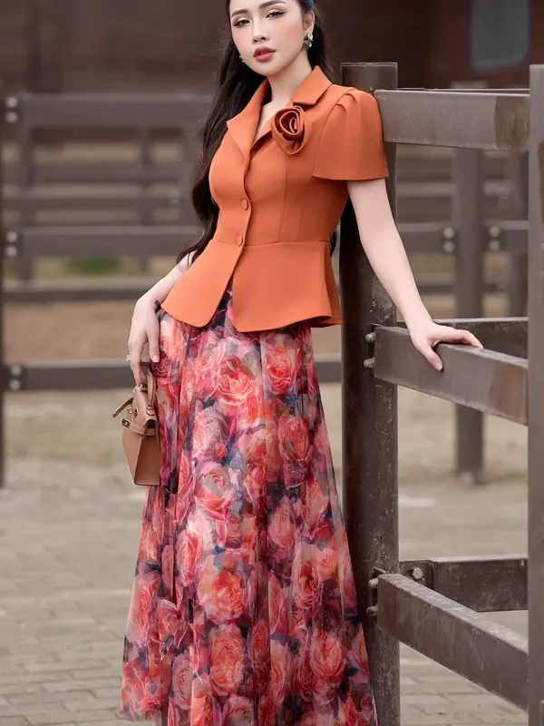 Chân váy Midi Golden Dusk 25S1W325001H015 0