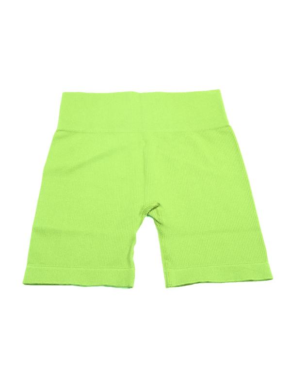 Women's Solid Ribbed High Waist Gym Shorts, Casual Comfy Breathable Seamless Skinny Shorts for Yoga Gym Workout Running, Ladies Sportswear for All Seasons 8