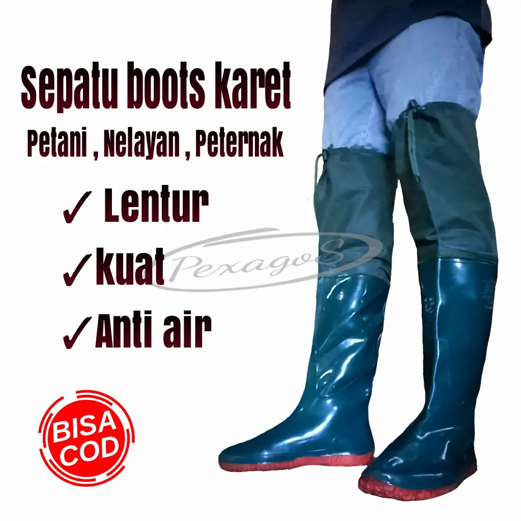 SEPATU SAWAH ANTI KEONG  PANJANGSEPATU BOOTS KARET PANJANG LENTUR ANTI AIR SEPATU PETANI