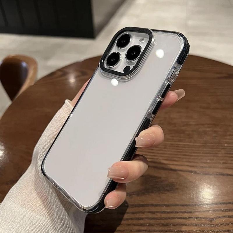 Clear Phone Case with Hollow Design, Anti-fall Mobile Phone Case, Shockproof Cases Cover Phone Cases Compatible with iPhone X 11 12 13 14 15 Pro Max 5
