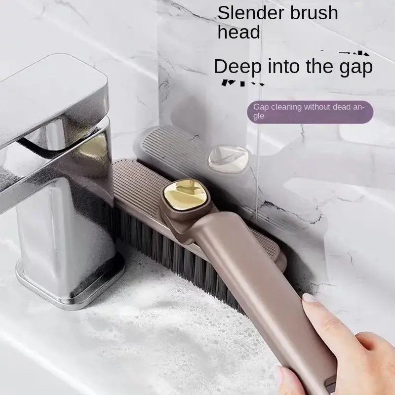 Toilet brush, bathroom floor brush, bathroom specific multifunctional gap brush, 360 °   rotating cleaning long handle brush