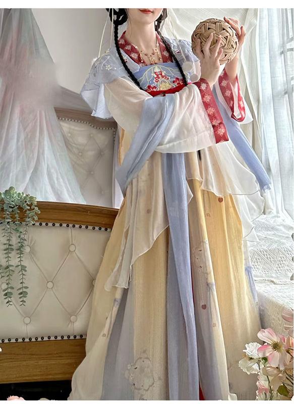 Product Introduction of Yunxiangge Ningmeng Summer Original Women's Han Chinese Clothing One-Piece Chest Embroidery Han Su Daily Spring and Summer Fairy Suit 11