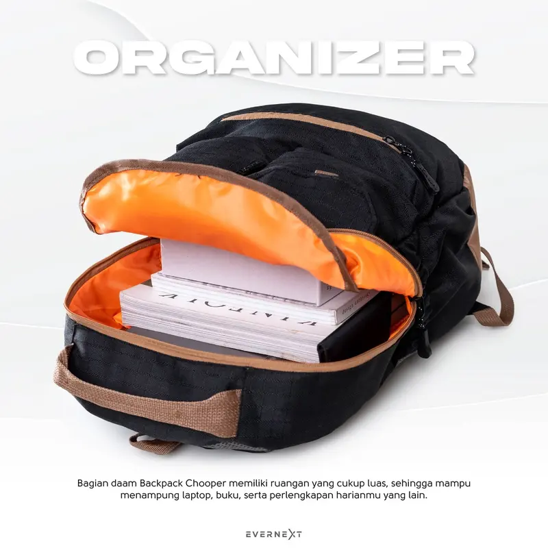 Evernext - Tas Ransel Laptop Wanita Backpack Chooper Tas Punggung Wanita Tas Outdoor Tas Sekolah Tas Kuliah Wanita 3