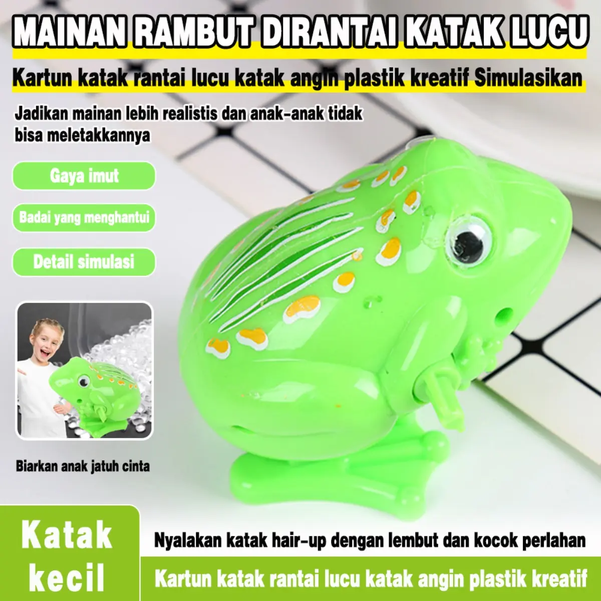 Mainan Katak Plastik Kreatif Katak Lucu Penggerak Pemutar Putar, Bentuk Imut, Putaran Lancar, Mainan Edukasi Mengasah Kemampuan Tangan dan Konsentrasi Anak, Mainan Tradisional Seru, Hadiah Kecil Untuk Anak‑anak