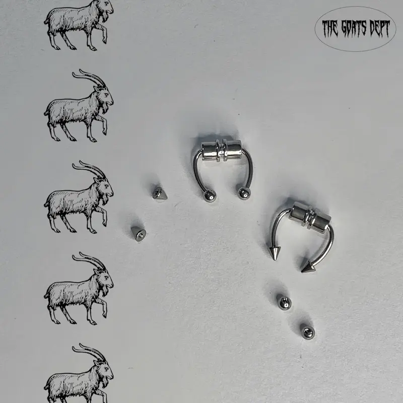 The Goats Dept - (Original) Fake Septum Piercing Magnet / tgd94 Tindik Hidung Palsu Nose Ring Anting Hidung Titanium Original