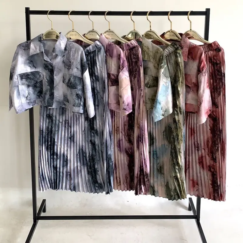 KC JOEY PRISKET SET 3UKURAN KEMEJA ROK SHAKILA MARBLE VINTAGE Atasan Baju 0