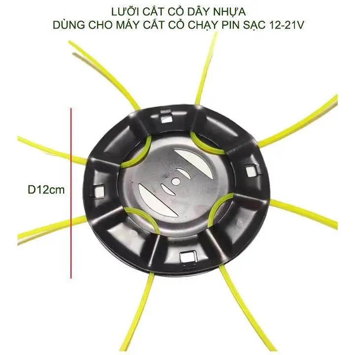 Bát cước cho máy cắt cỏ pin, lưỡi cắt cỏ dây nhựa, 8 dây, dùng cho máy cắt cỏ chạy pin 12-21V 1