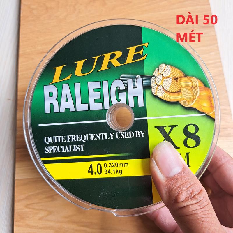 Dây câu lure 7 màu PE RALEIGH X8 liền cuộn mỗi cuộn 50 mét Đi Câu Bắt Cá Fishing Câu Cá