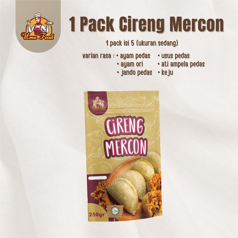 1 Pack Cireng Mercon Umafood Isi Ayam Suwir Pedas / Jando Pedas / Usus Pedas / Ati Pedas / Keju 0