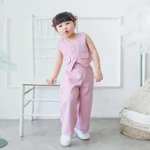 CELVEkids - Stelan Valentina Set Baju celana Anak Perempuan Korean style semiwool usia 1th-12th Pink