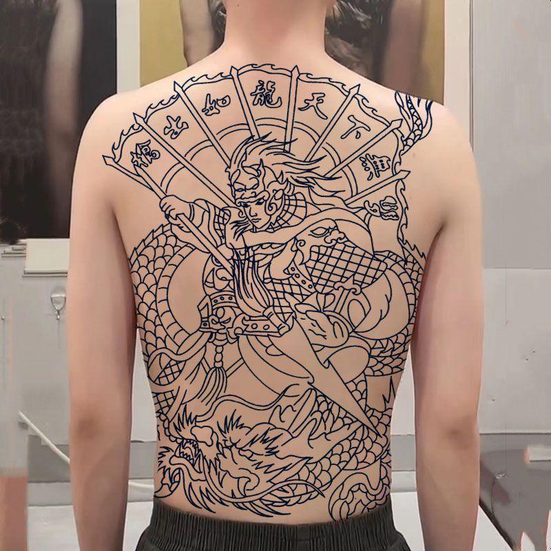 Miếng Dán Hình Xăm Zhao Yun Longmen Đường Nét Toàn Thân Chân Thực Màu Sắc Không Thấm Nước Và Bền Chống Mồ Hôi Thích Hợp Cho Nam Và Nữ Hình Xăm Lưng Guan Gong Canglong 