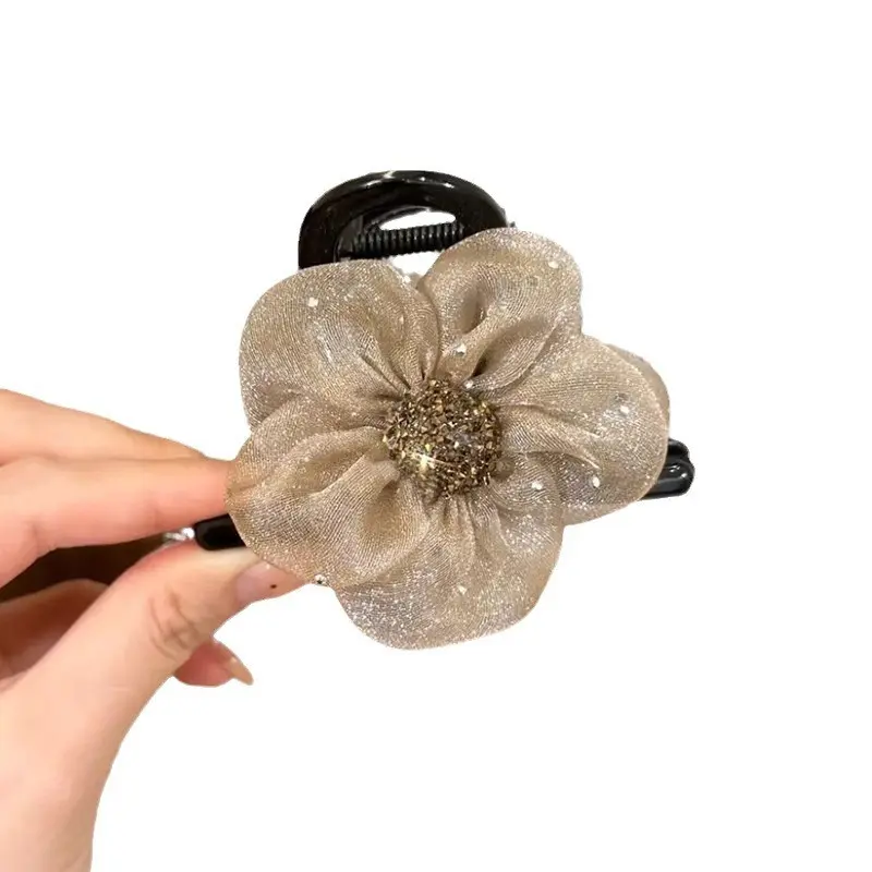 Kẹp Cá Mập Hoa Lưới, Phong Cách Hàn Quốc, Dành Cho Nữ, Thanh Lịch Và Thời Trang, Thích Hợp Cho Tóc Đuôi Ngựa Cao, Kẹp Tóc Đuôi Ngựa Cô Gái, Kẹp Tóc 7