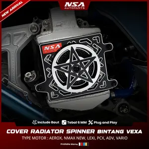 COVER RADIATOR SPINNER BINTANG VEXA TYPE BLACK SERIES VARIO STYLO PCX NMAX AEROX ADV LEXI NSA