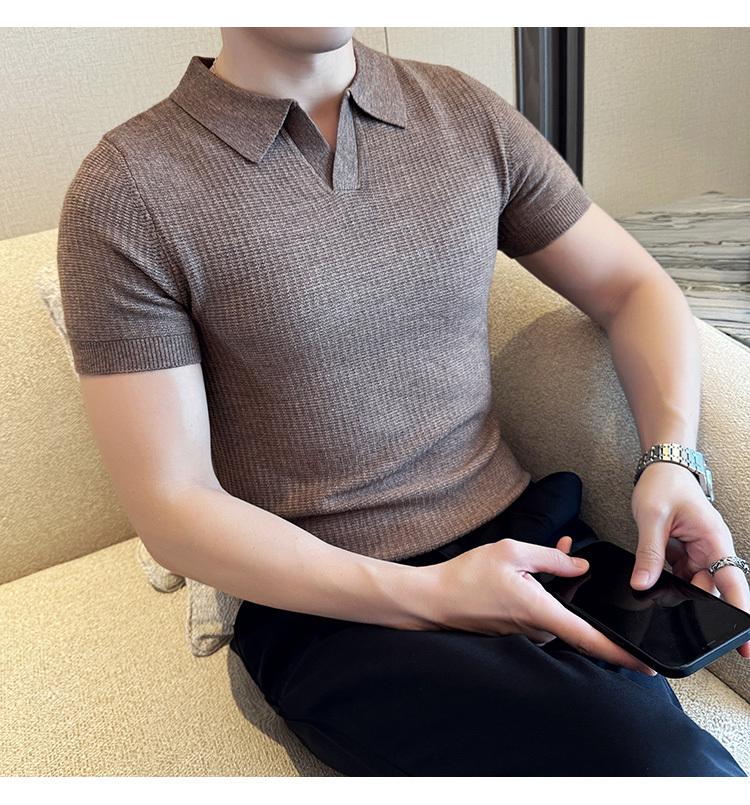Product Introduction of Áo Polo, Mỏng Vừa Vặn, Phong Cách Thường Ngày, Không Nhăn, Thời Trang, Thiết Kế Đơn Giản, Màu Trơn ngắn Tay, Cổ Áo bẻ xuống, Làm Bằng Dệt Kim, Thích Hợp Cho Mùa Hè, Không Khí Tươi Mới, Phong Cách Nam 17