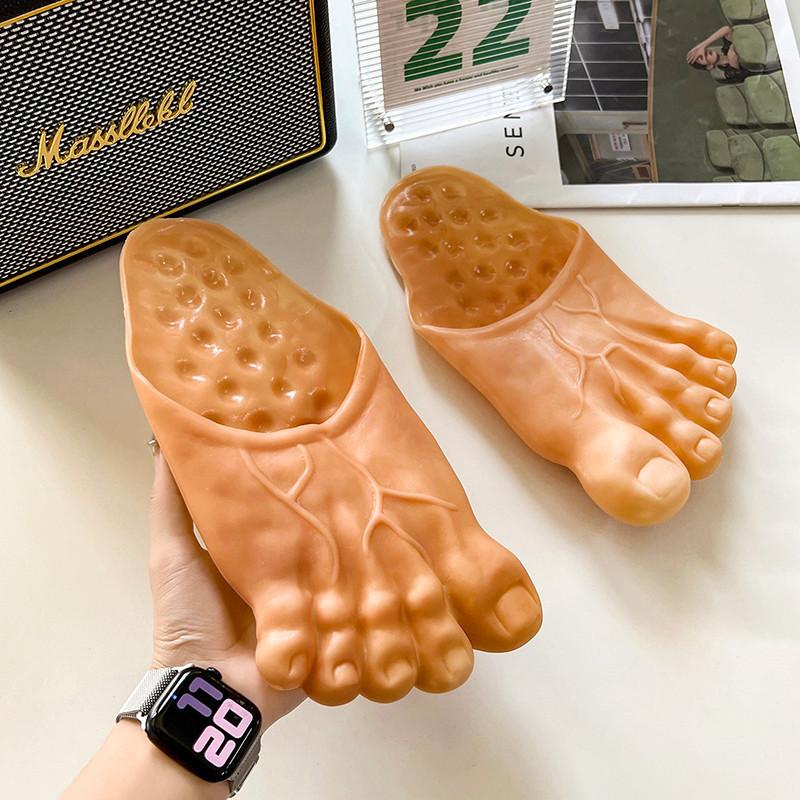 Hulk Slippers Simulation Barefoot Slippers Halloween Cosplay Props Funny Big Foots Slippers