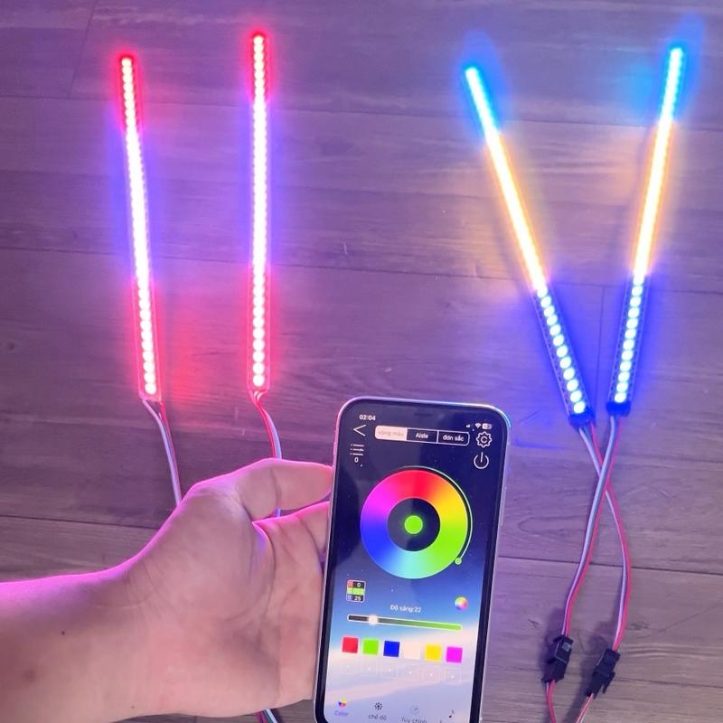 LED Audi và Mạch LED LAMP chỉnh app màu đổi màu qua điện thoại chuyên độ audi các dòng xe máy, ô tô,xe điện (dải LED to siêu mịn 12mm 144led/m) TC Touring