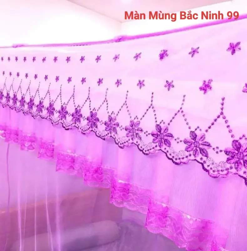 [DIỀM HOA MAI] MÀN MẮC DÂY - MÙNG TREO 4 GÓC,  mùng giang dây, màn dây vài tuyn thái, mắt dầy, lỗ nhỏ, chống công trùng White Lắp ráp hoàn chỉnh mùng trâu ngủ mung  chup 2