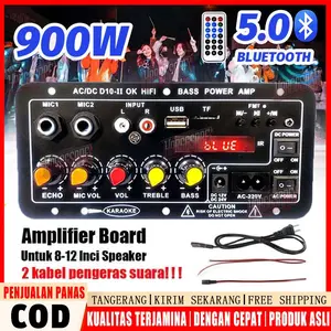 [Bluetooth Amp Baru]D10 1000W Amplifier board Tampilan digital Power amplifier board Untuk 8-12 Inci Speaker AC 220V-DC 12V-24V Bluetooth 5.0 Karaoke Audio Bluetooth USB FM Radio Player Subwoofer - D10-(8-12INCI )