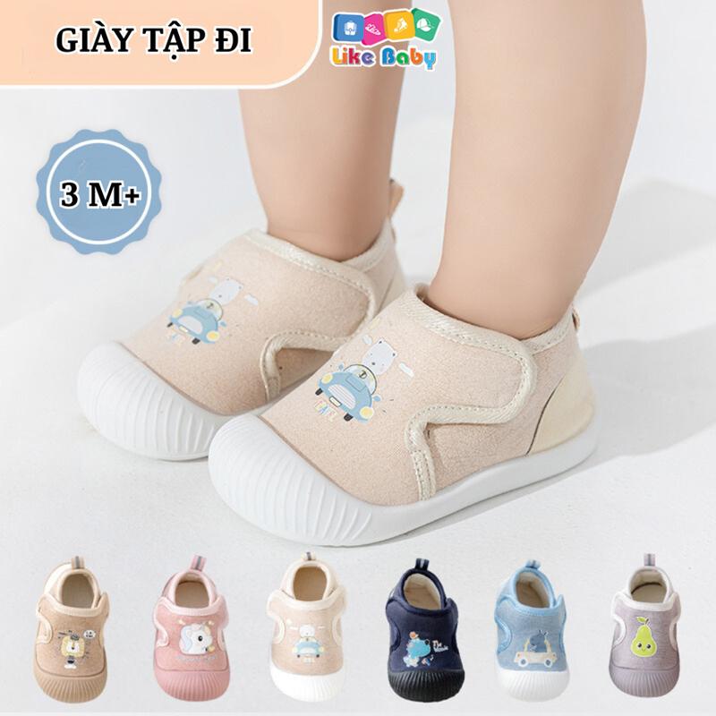 Giày Bún Tập Đi Cho Bé Trai Bé Gái Họa Tiết Hoạt Hình Đế Mềm Chống Trơn Trượt Giày Tập Đi Phong Cách Hàn Quốc G185