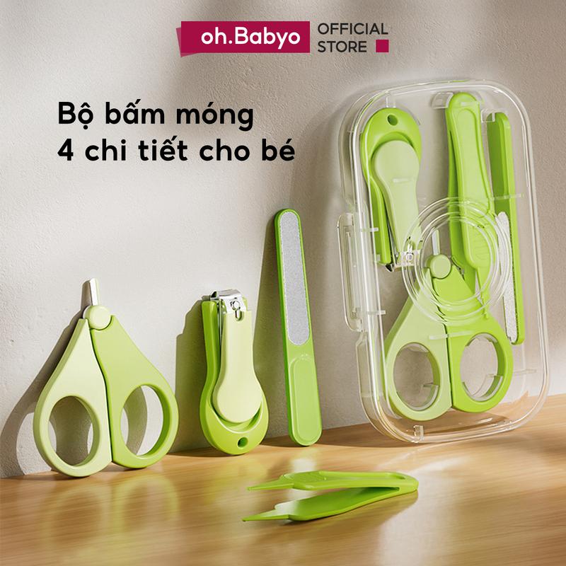  Bộ Bấm Móng Tay Cho Bé Sơ Sinh Dụng Cụ Cắt Móng Tay 4 Chi Tiết Thép Không Gỉ Cao Cấp ohBabyo Tiện Lợi 