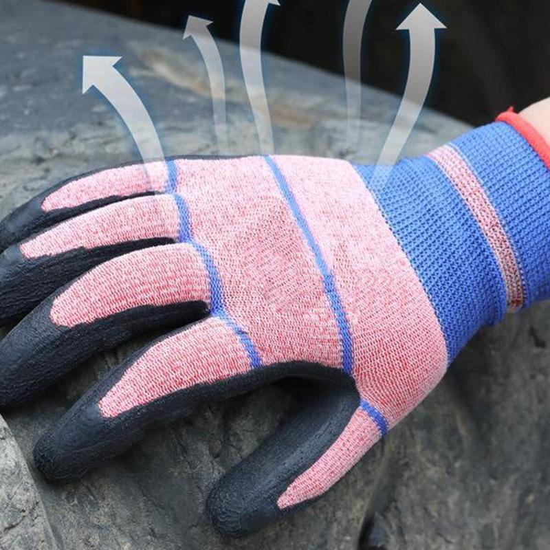 Latex Labor Protection Gloves Half-hang Dipped Elastic Gloves Women's Thick Wear-resistant Labor Protection Gloves 3