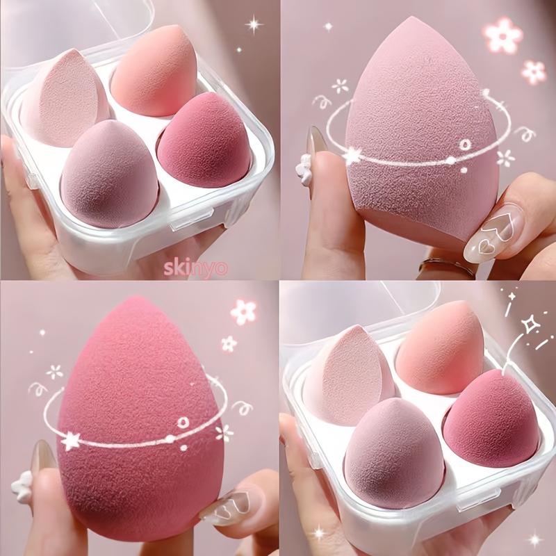 Set 4 Bông Mút Trang Điểm Kèm Hộp Đựng Xinh Xắn Cosmetic Nữ Women Mỹ Phẩm