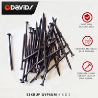 Gambar Sekrup Gypsum Skrup Gipsum Drywall Baja Hitam Kayu 7cm 8x3 Lion 20 pcs dari DAVIDS TOOL Kota Malang 2 Tokopedia