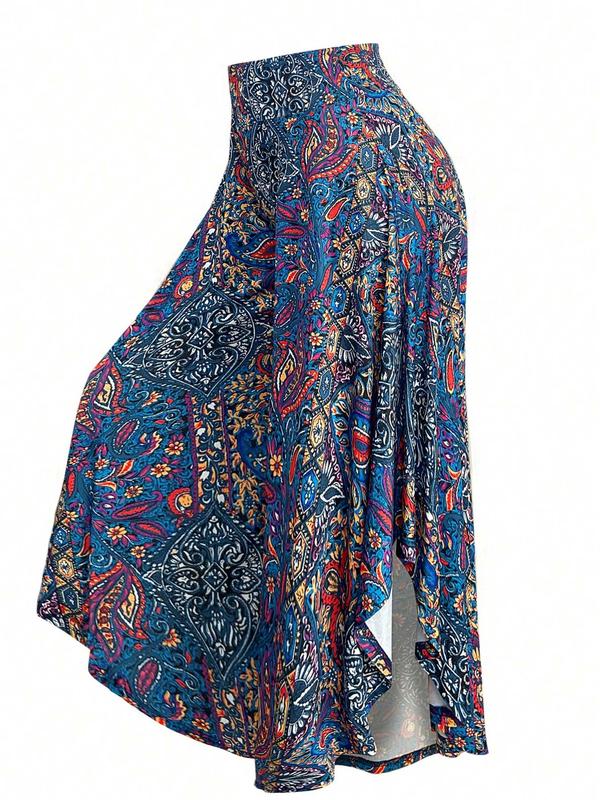 【Plus Size】 Floral Print Pants, Boho Casual Comfy Trousers for Daily Wear, Women's Bottoms for All Seasons, Clothing 6