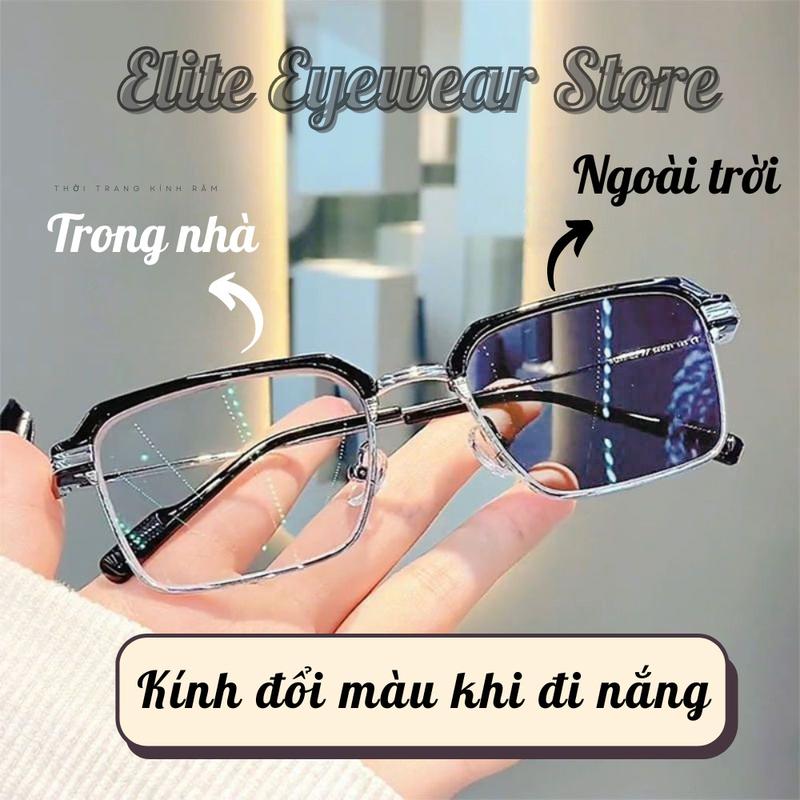 Kính Đổi Màu Nam Nữ Phiên Bản Plus Chống Nắng Chống UV Gọng Hợp Kim Titan - Mã X10 Kính Mắt