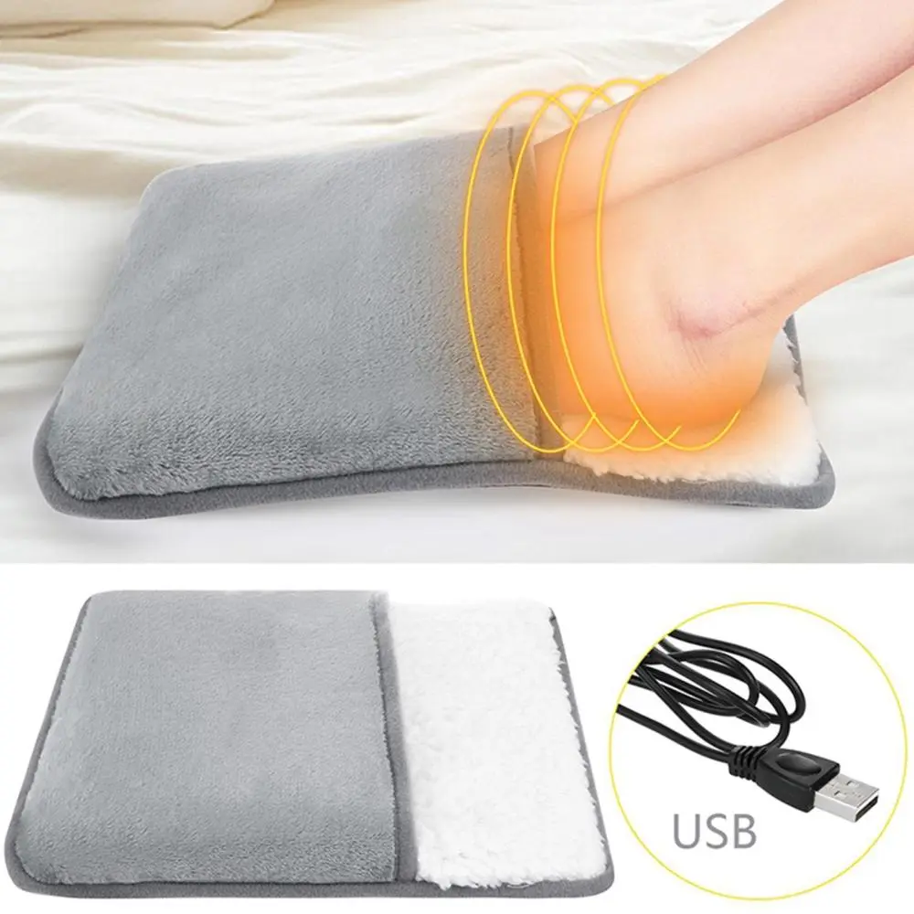 Foot Warmer Electric Heating Pad Soft Fleece Cushion Feet Warm Floor Pad