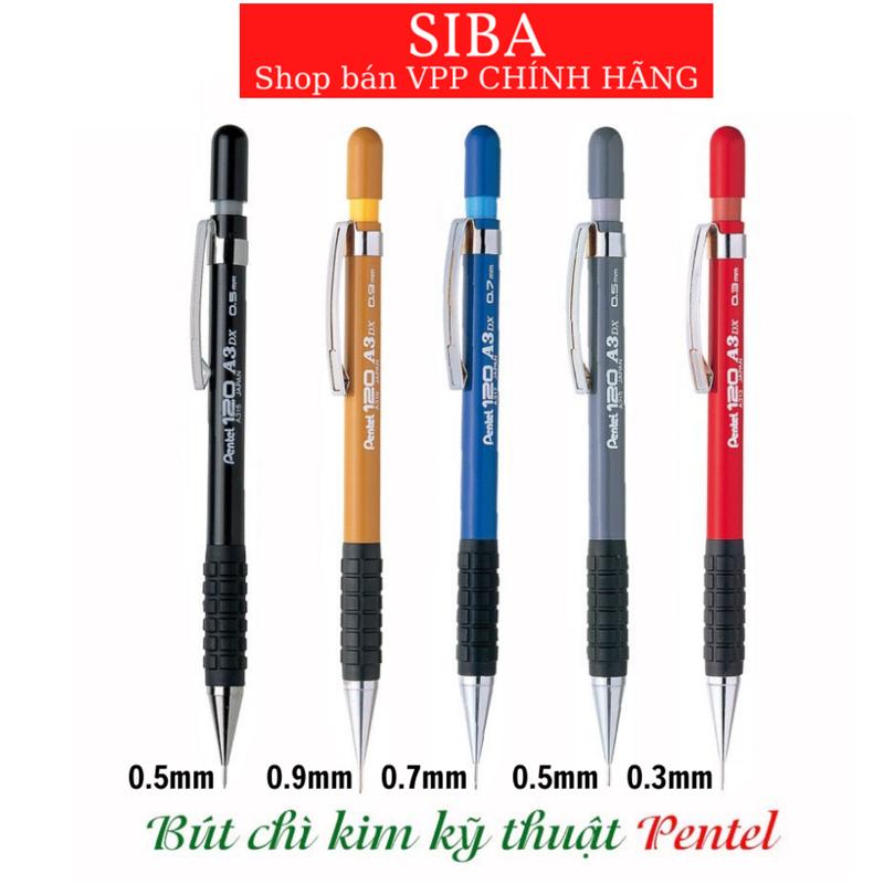  Bút chì kim Pentel 120 A3DX viết chì kim bấm size ngòi 0.3mm  0.5mm  0.7mm  0.9mm 