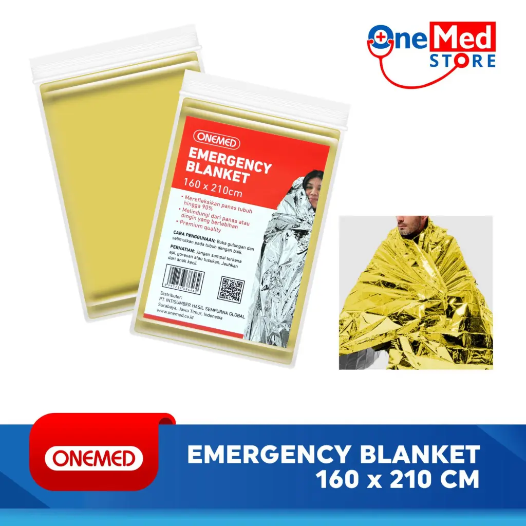ONEMED Selimut Darurat Emergency Thermal Blanket 160x210 PROMO - GOLD Camping