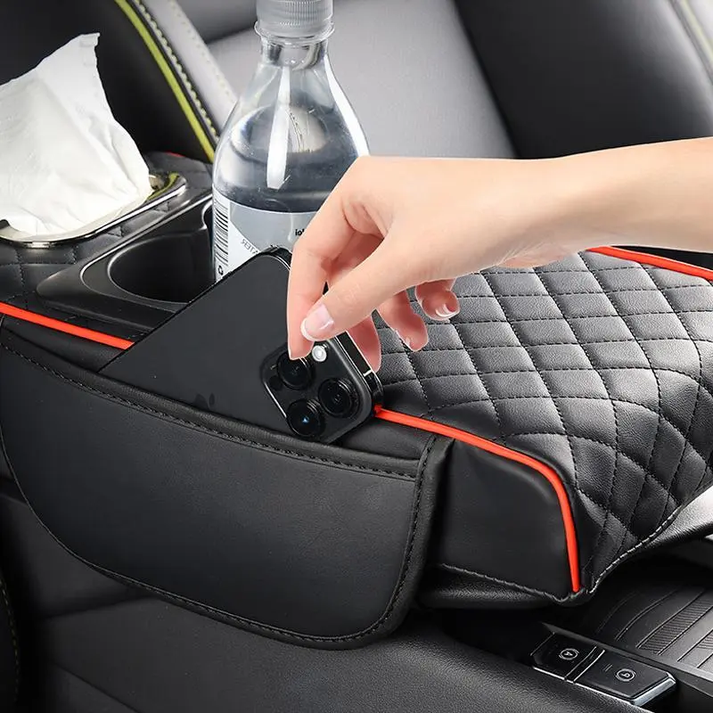 Car Armrest Box Pad, 1 Count Universal Car Tissue Box, Multi-functional Car Armrest Box Pad, Car Interior Accessories for Stowing & Tidying 5