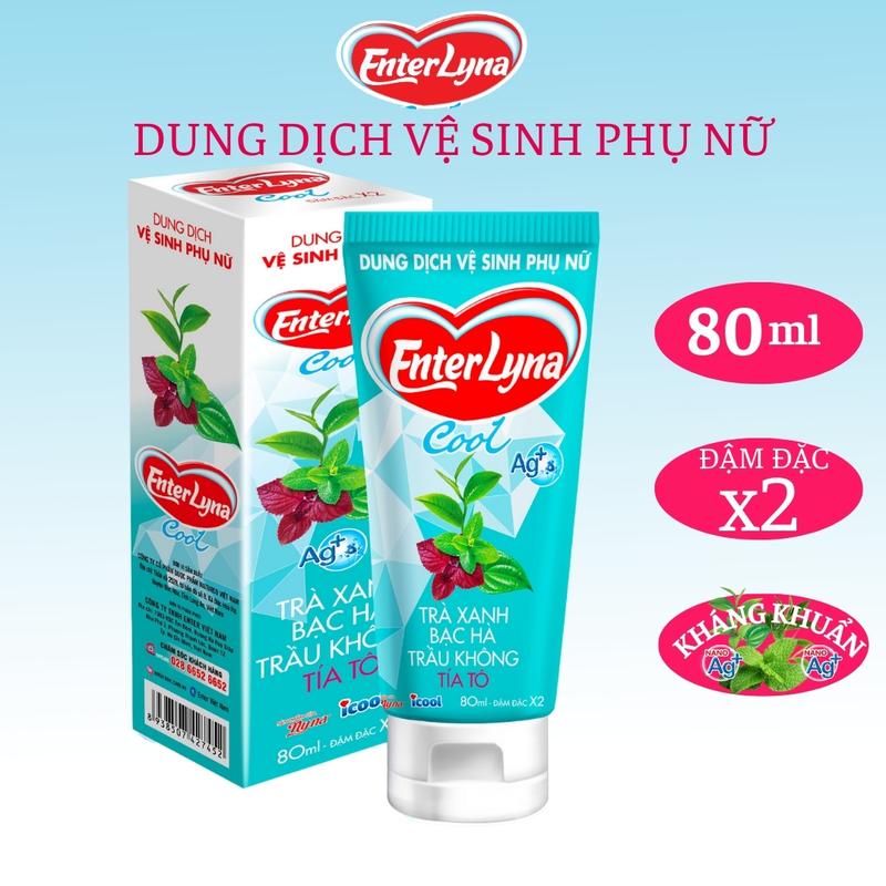 Dung Dịch Vệ Sinh Enterlyna Cool Chiết Xuất Trầu Không Bạc Hà Trà Xanh Tía tô 80ml Kháng Khuẩn Khử Mùi Không Chứa Paraben Nữ dung  dich Women
