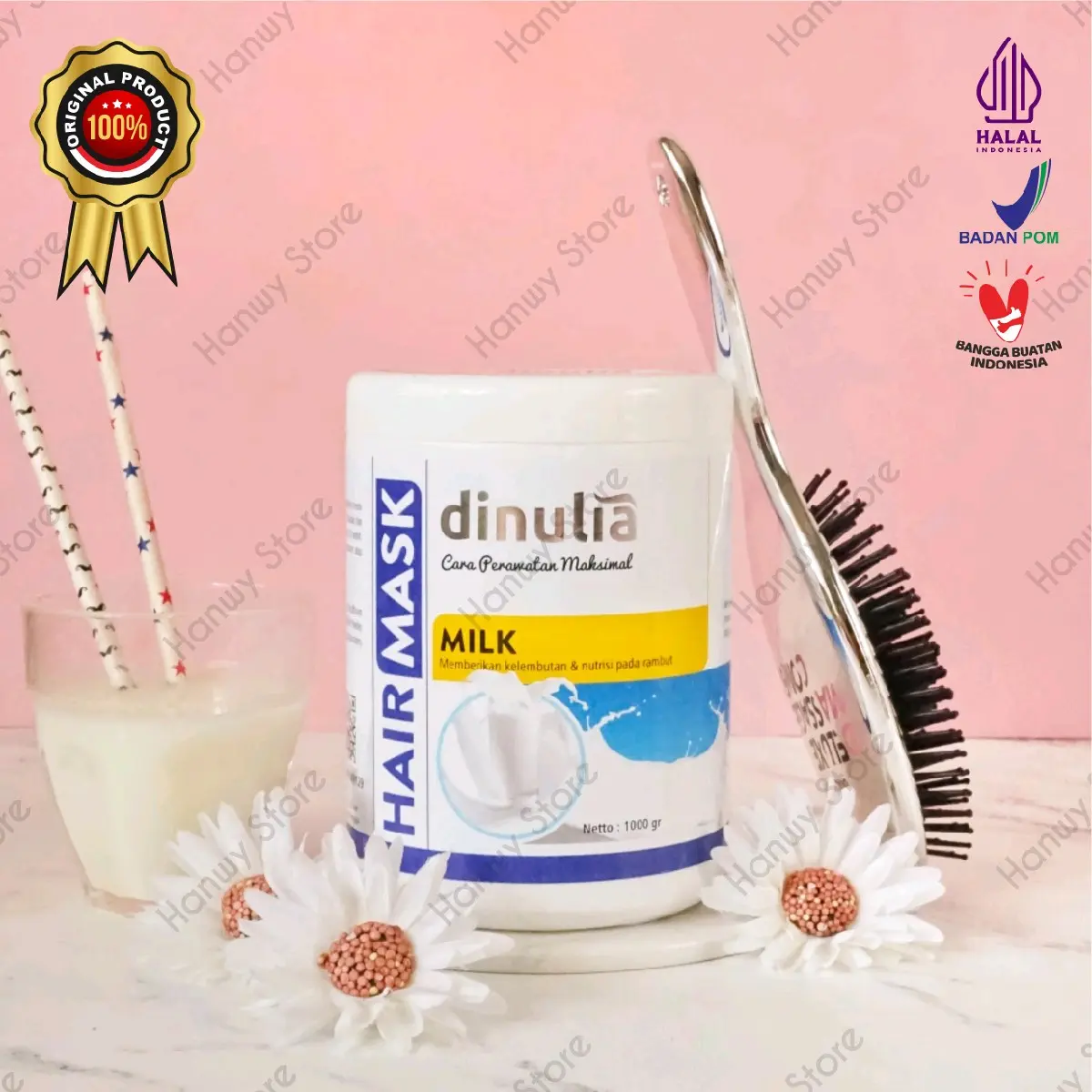 Dinulia Hair Mask / Masker Rambut Milk 1000gr Haircare