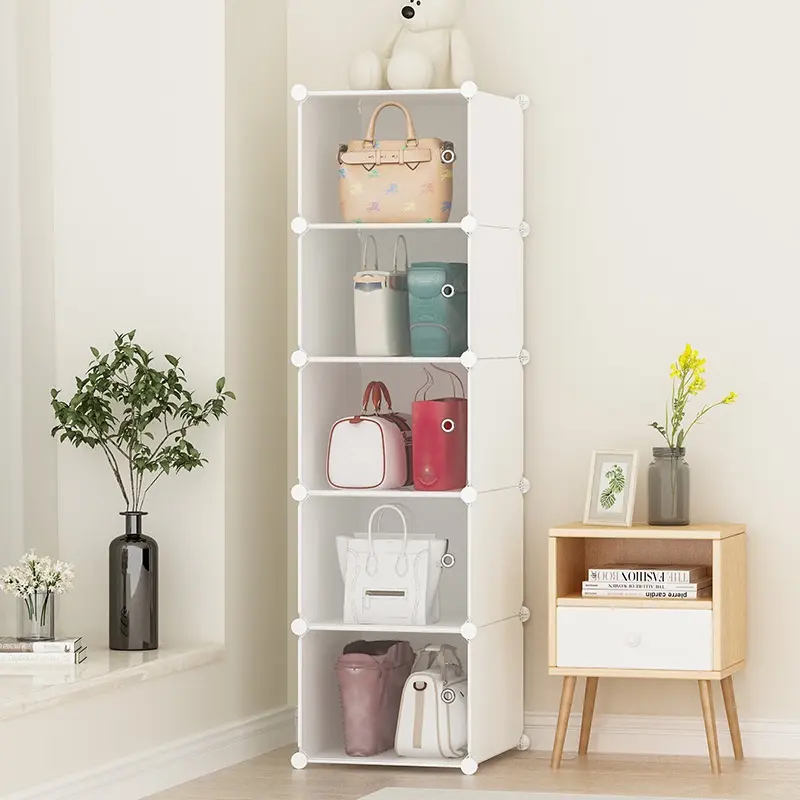 Tủ Nhựa Lắp Ghép Thông Minh Đa Năng Đựng Đồ Chơi Túi Xách, Mỗi Ngăn Tủ 42x32x32cm