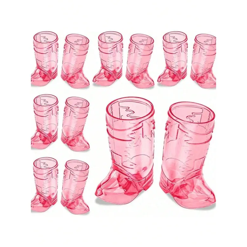 #KUP 5/10/20pcs Transparent Mini Cowboy Boot Shot Glasses - Reusable Western Mugs For Cool Party Decor, Perfect For Birthday & Theme Parties 8