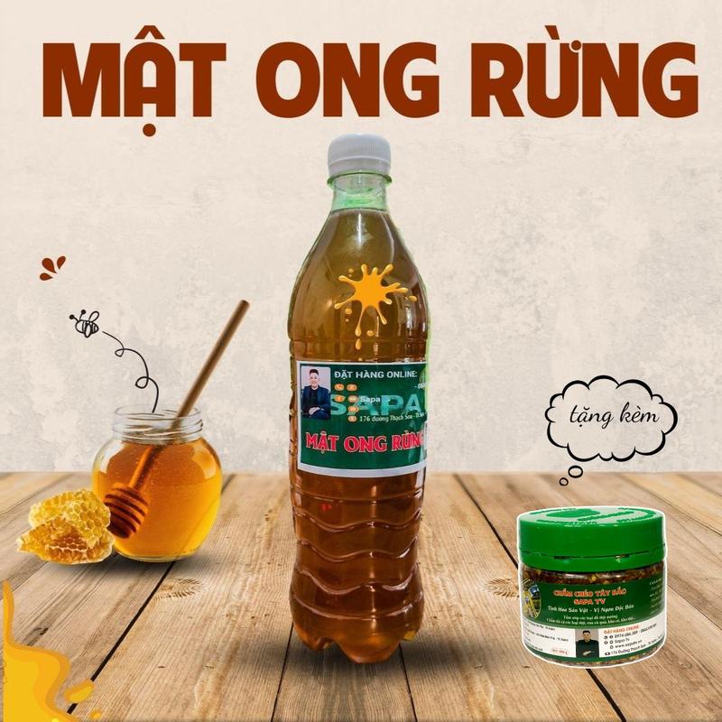 [ DEAL LIVE ] 1 LÍT MẬT ONG K.H.OÁ.I HOA RỪNG CHAI 1 LÍT TẶNG KÈM 1 LỌ CHẲM CHÉO 350G - SAPATV FOOD