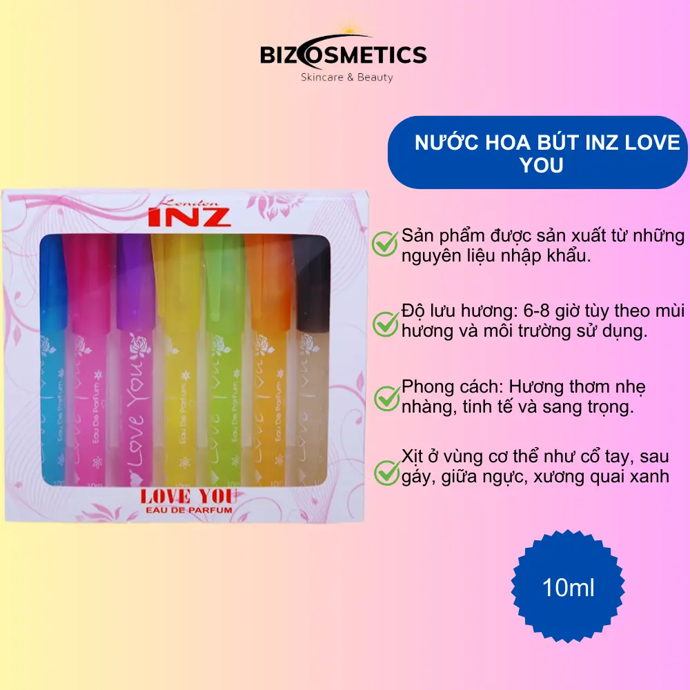 Nước hoa cây viết Inz Love chính hãng 10ml/cây