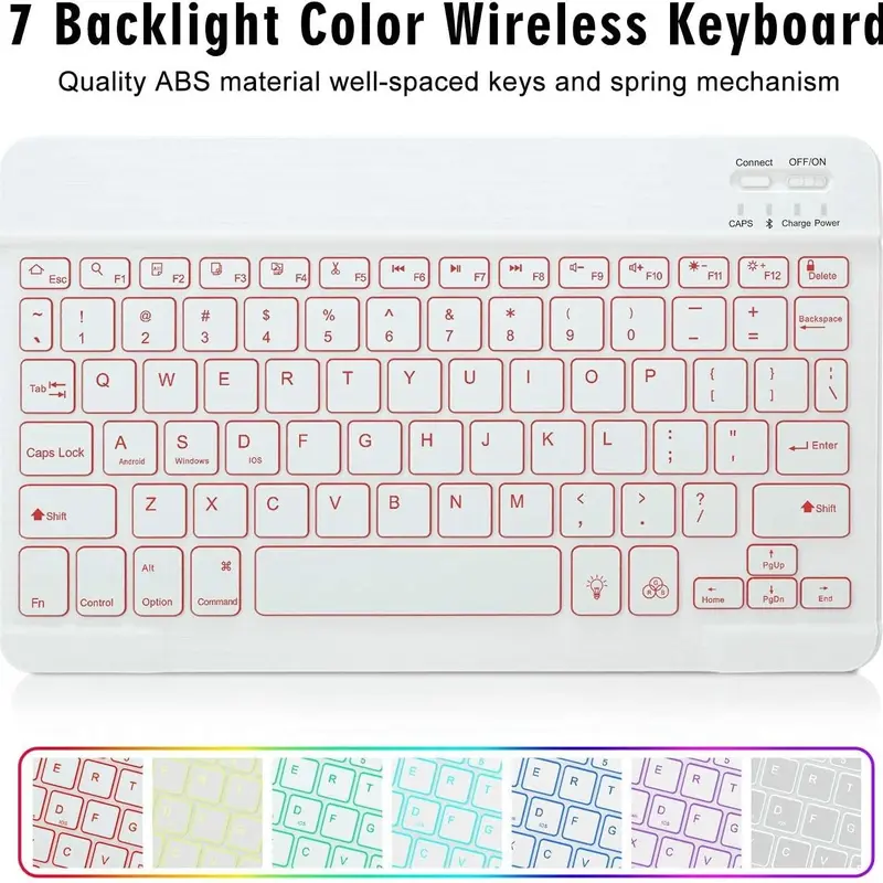 Magnetic Keyboard Cover, 1 Count Detachable BT Backlight Keyboard Protector, Smart Cover for iPad Air 5/4, iPad Pro 11, iPad Pro 10.9, iPad Pro 9, iPad Pro 8, iPad Pro 7 6