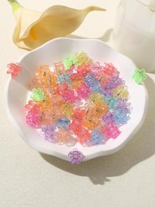 Mini pinzas para el cabello en forma de mariposa y flor, 50 piezas de pinzas elegantes y coloridas, Accesorios de cabello kawaii versátiles y a la moda para mujeres y niñas