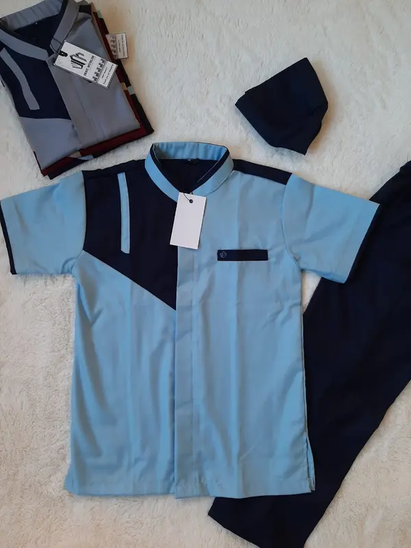 Setelan Baju Koko Anak Lengan Pendek Bahan Katun Toyobo 2-12 Tahun by: Ibnu Muslim 2