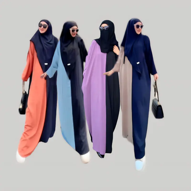 Gamis Abaya Nazira Crinkle Airflow Anti kusut anti lecek Syari Muslim Kombinasi Dress Wanita Simple Dewasa Remaja Mewah Motif Ibu Hitam 0