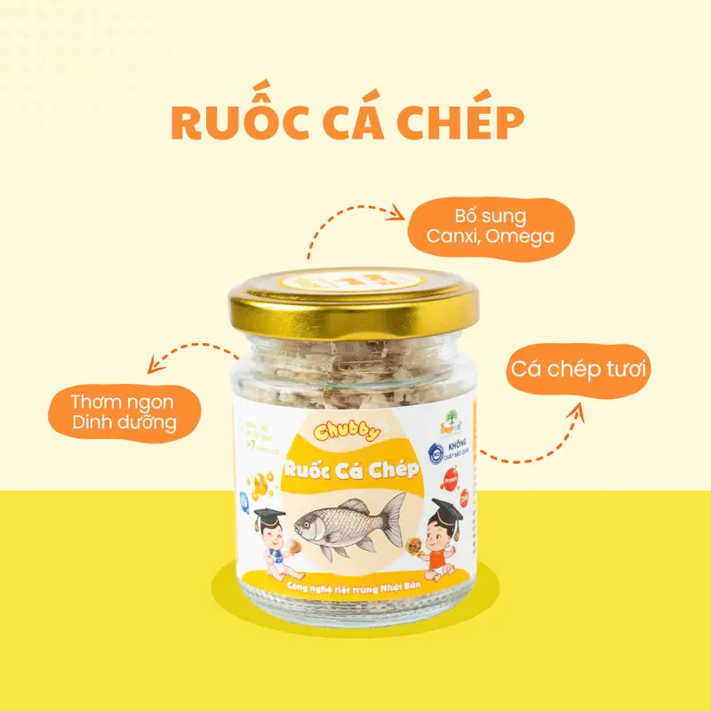 COMBO SIÊU VIP Mua 2 tặng 1 ruốc ăn liền 55gr CHUBBY Cho bé từ 7 tháng tuổi - Ruốc cá hồi, Ruốc cá chép, Ruốc tôm rong biển 6