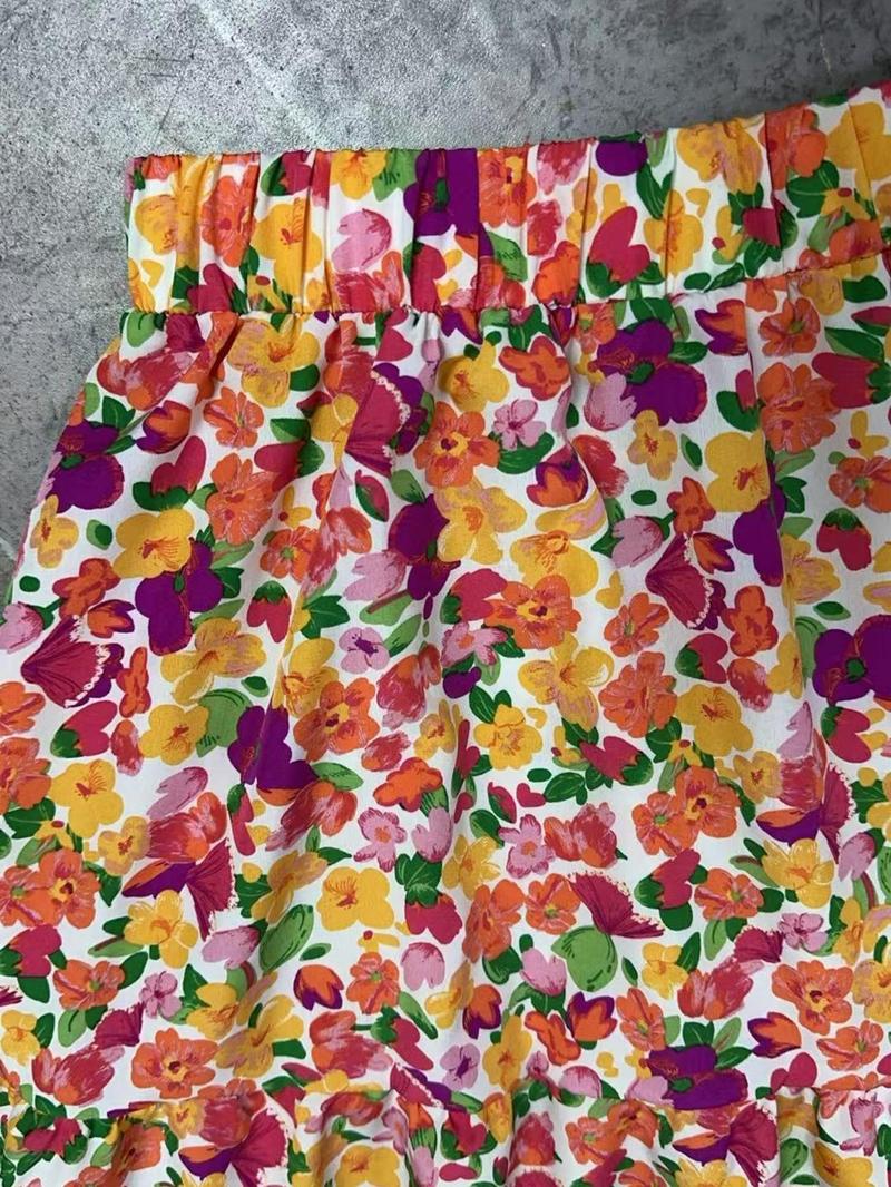 Product Introduction of Women's Ditsy Floral Print Skirt, Boho Fashion Elastic Waist Skirt for Daily Holiday Vacation Wear, Ladies Bottoms for All Seasons 5