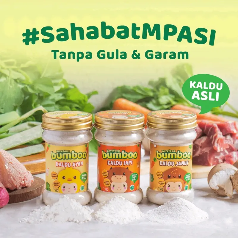Kaldu MPASI Bayi Non MSG Bumboo Bebas Gula Garam Rasa Sapi / Ayam / Jamur / Ikan Teri / Ati Ayam / Keju Bubuk Botol / Abon Ayam / Abon Sapi untuk Makanan / Soup Alami 2