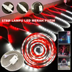 COD  renovasi rumah dengan warna putih + merah/Bendera Indonesia Merah Putih Lampu Hias/LAMPU Led Strip Selang/Lampu hias bendara hari nasional/Lampu Hias Hari Nasional Murah/lampu led/lampu/lampu kelap kelip/lampu led stripe/rgb/lampu led stripe 8M Pvc