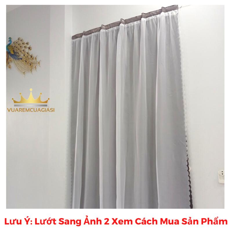Rèm cửa dán tường 2 lớp Xám Đậm Voan Trắng loại 1 đặt số lượng 1 là 1 tấm dán chống nắng trang trí cửa sổ vuaremgiasi vip09 rem dan