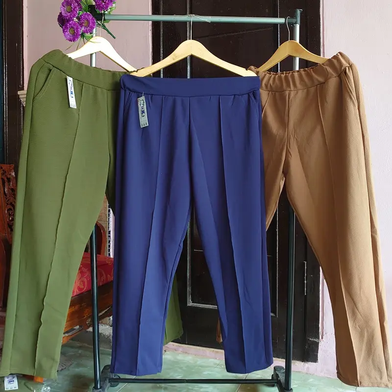 Nikipants~ DOTY PANTS Kasual/kerja All Size REMAJA - JUMBO fit BB 40-80kg ADA M to XL & XXL to 3XL | Crepe Premium TEBAL & MELAR celana kerja panjang garis bawahan Wanita 3